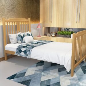 سرير خشب زان 120سم فاتح